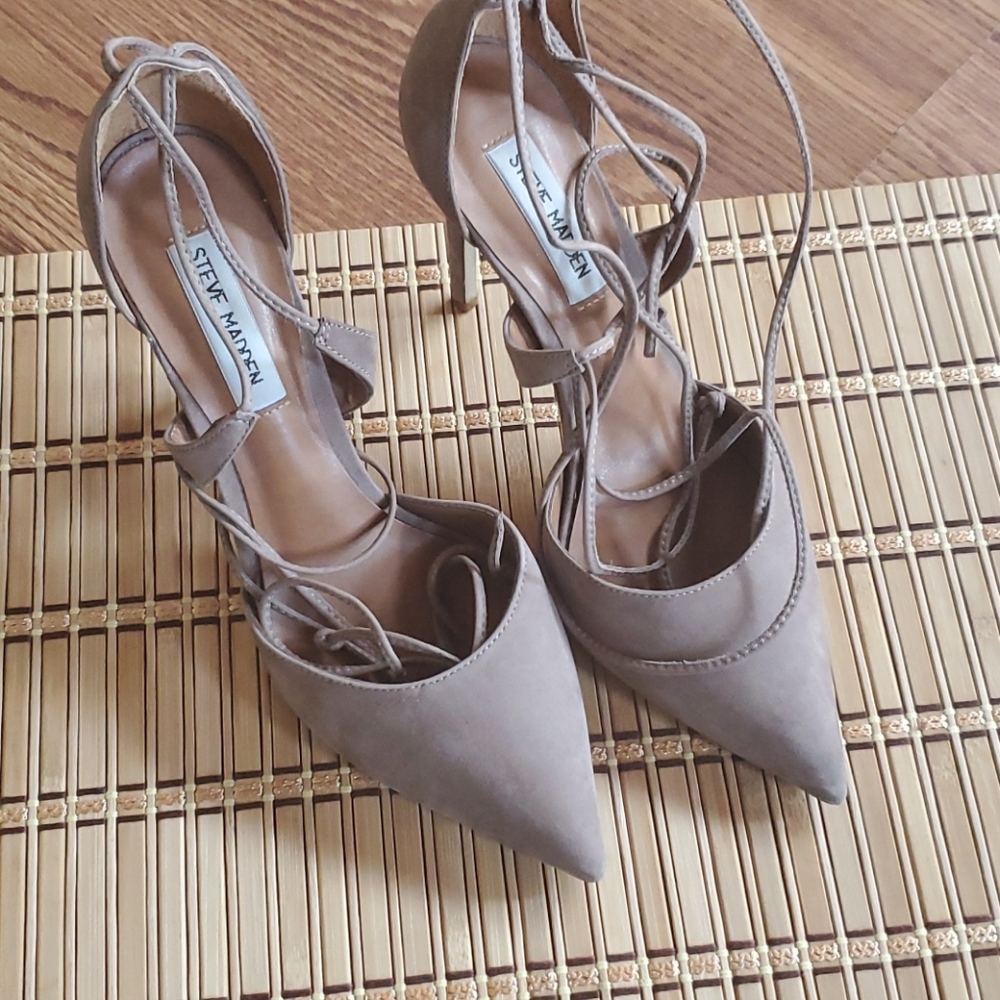Steve Madden lace 4 inch heel suede